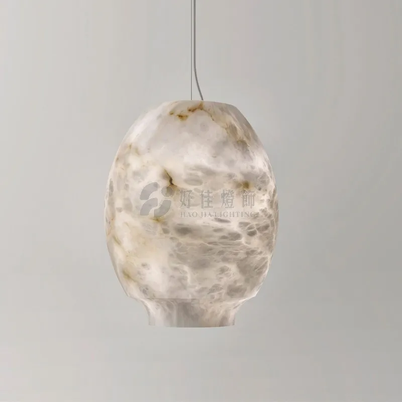 

Marble restaurant chandelier, Italian light luxury minimalist table light wabi-sandy designer
