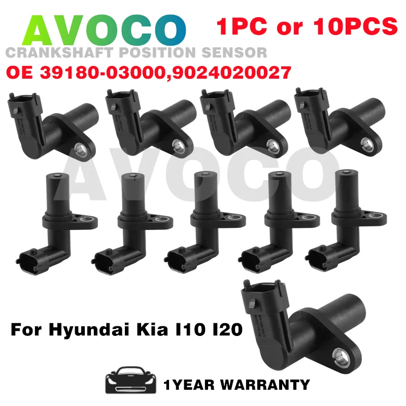 

1P/10PCS 39180-03000 Engine Crankshaft Position Sensor For Hyundai Kia I10 I20 08-16 Picanto Rio MK 11-16 39180 03000 3918003000