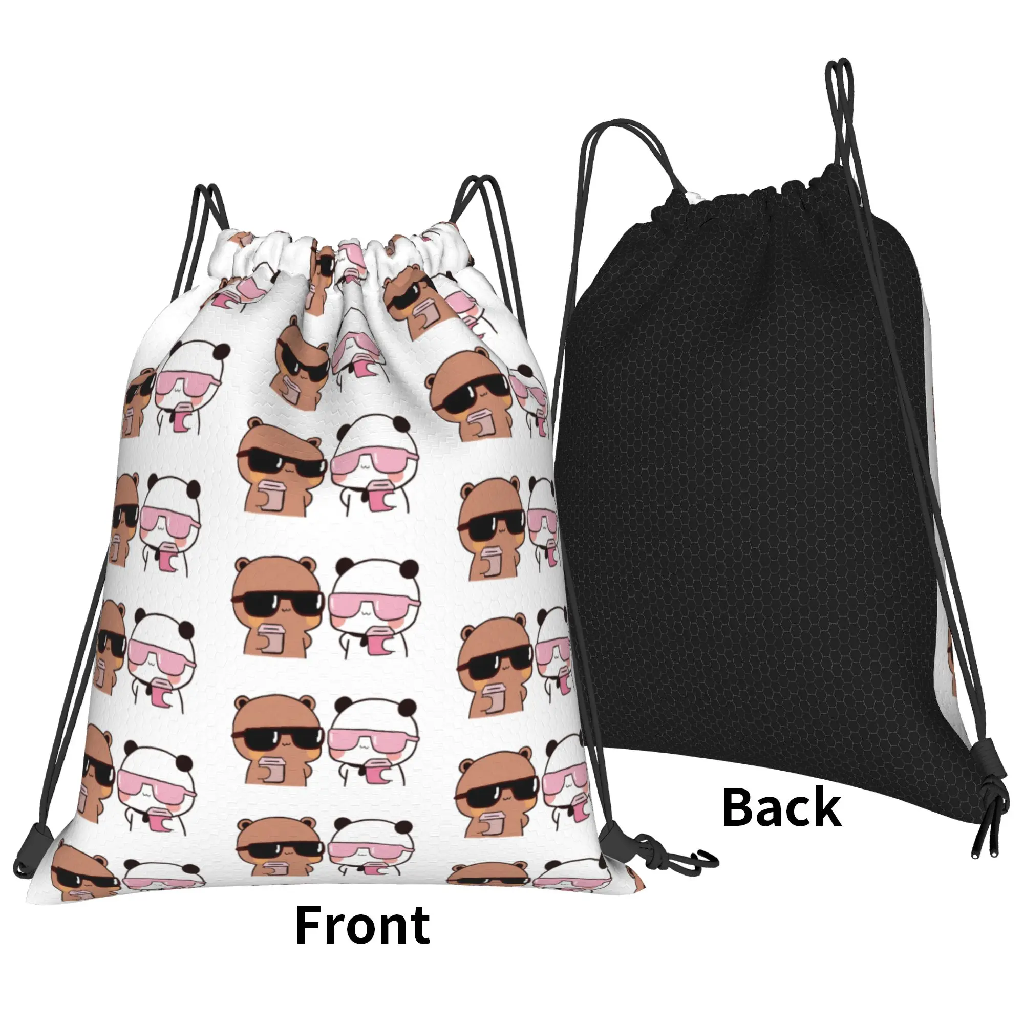 Dudu Bubu Drawstring Bag Drinking Coffee Fashion Travel Backpack For Men Foldable Sackpack String Bags