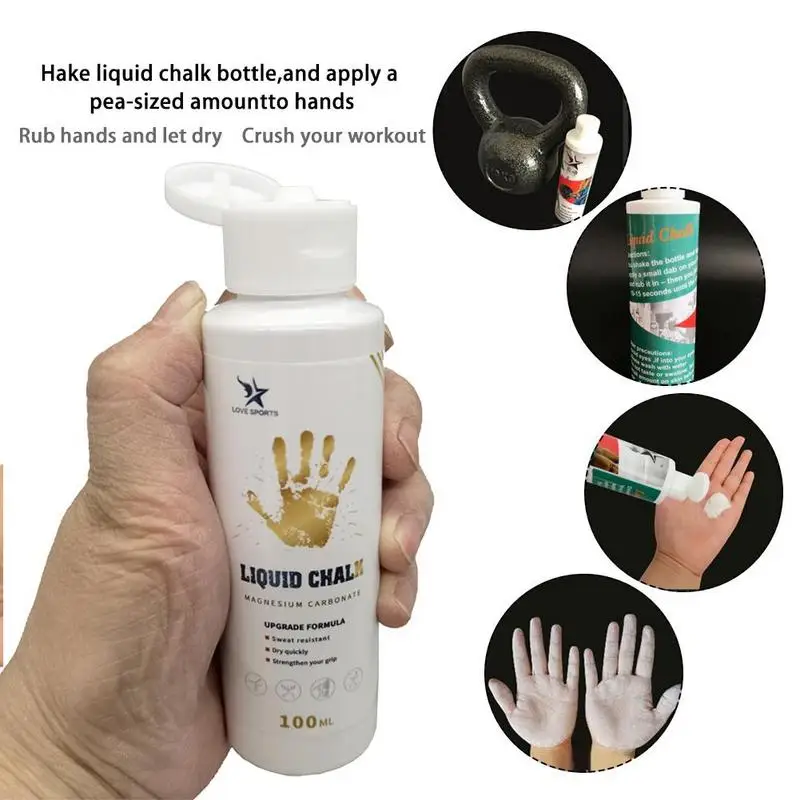 50/100/200/250ml Liquid Chalk Sports Magnesium Powder Grip Anti Slip Grip Lifting Cream for Fitness Weight Lifting Climbing Gym