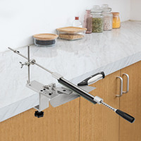 Professional Manual Knife Sharpener, 360° Rotatable Knife Sharpener with Fixed Angle with Grinding Stones fits Coarse Sharpening