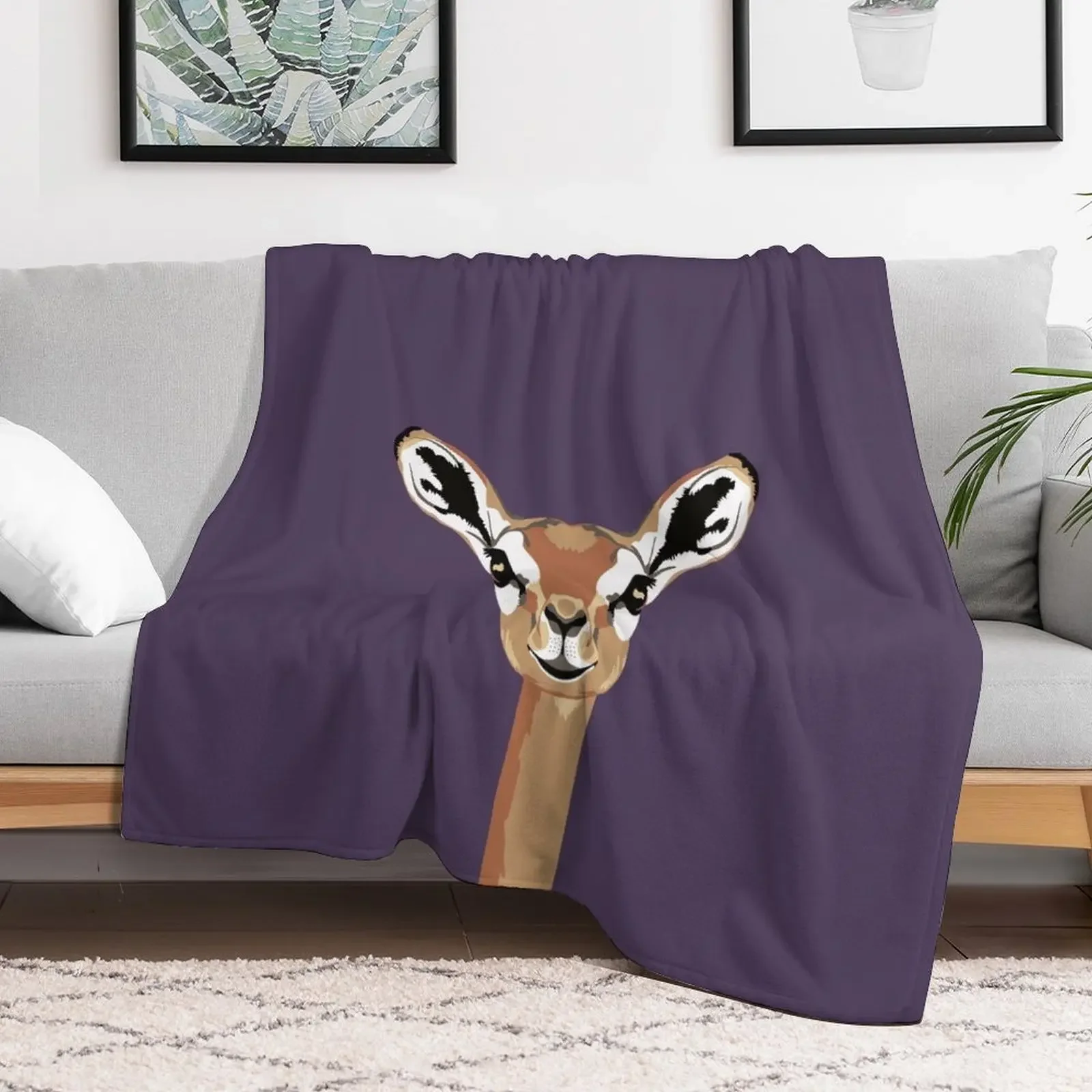 

Gerenuk Face Throw Blanket Beach Personalized Gift for babies Blankets Decorative Sofas Stuffeds Winter beds Blankets