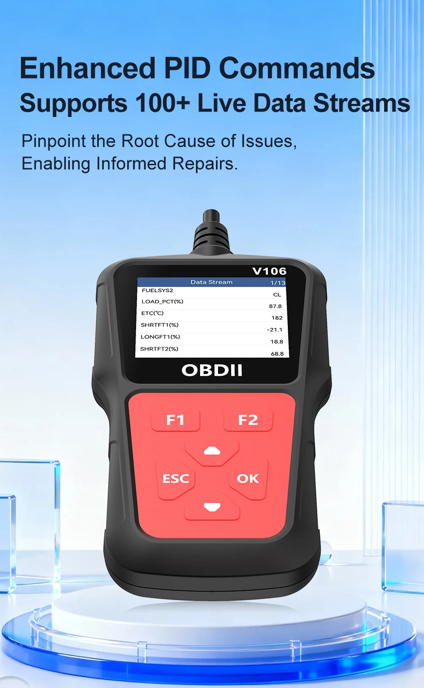 2026 Neuester OBD2-Scanner Professionelles OBD2-Autodiagnosegerät Codeleser Scan-Tool Löscht Fehlercodes Unterstützt 12 Sprachen – Detail 5