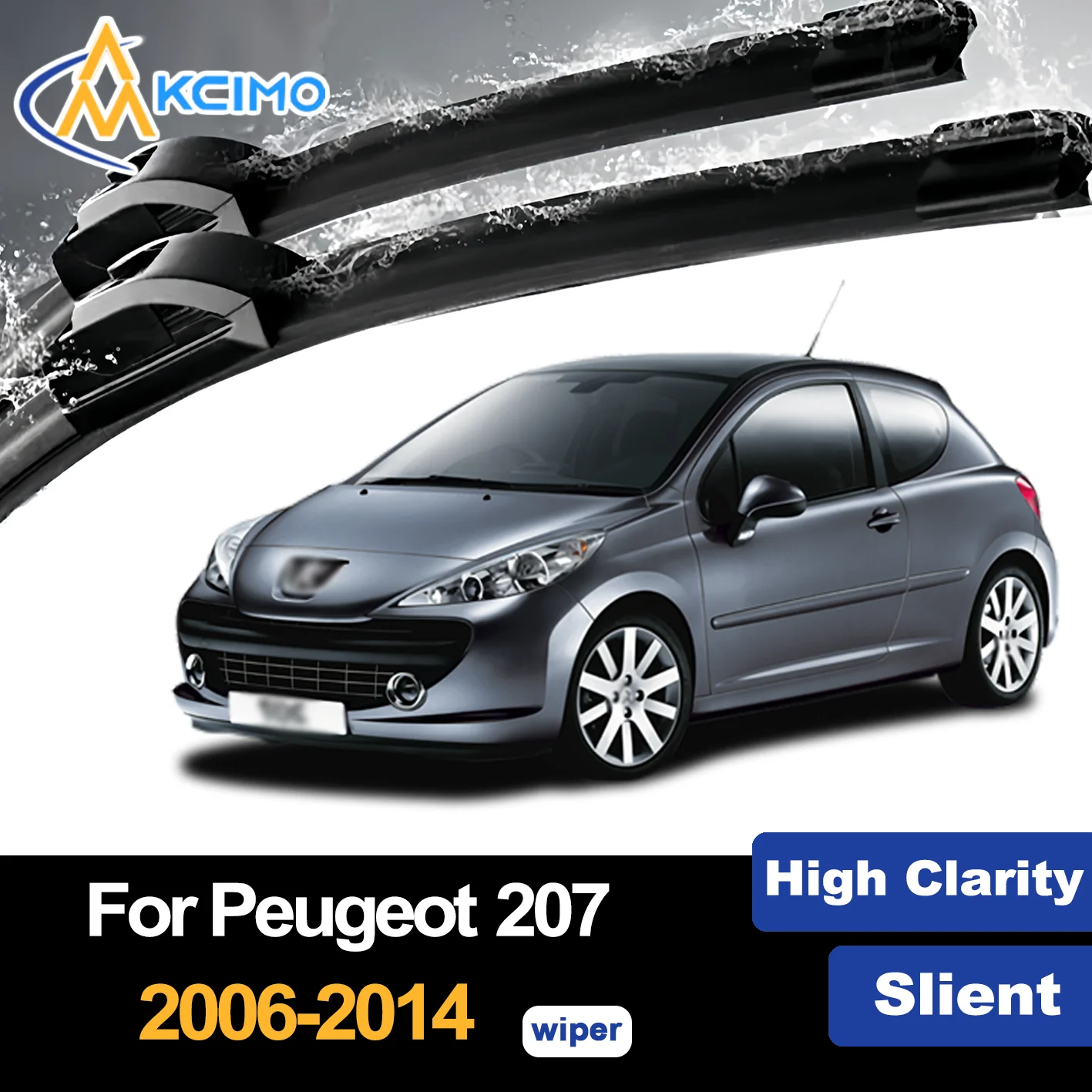 

Front Wiper Blades for Peugeot 207 2006–2014 2007 2008 2009 2010 Premium Car Windscreen Windshield Window Wiper Accessories