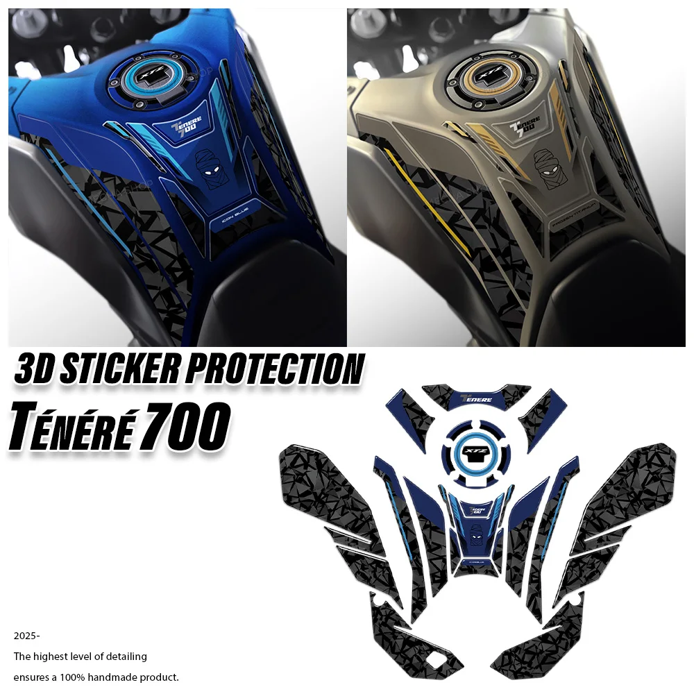 

Motorcycle Accessories 3D Epoxy Resin Stickers for Tenere700 2025 T700 Tank Pad Protection Kit