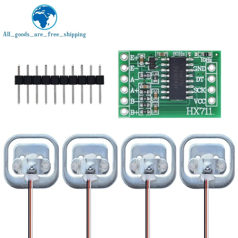 TZT Human Scale Load Cell Weight Sensors + HX711 AD Module Weight Sensor Electronic Scale Weighing Pressure Sensor DIY Kit image 3