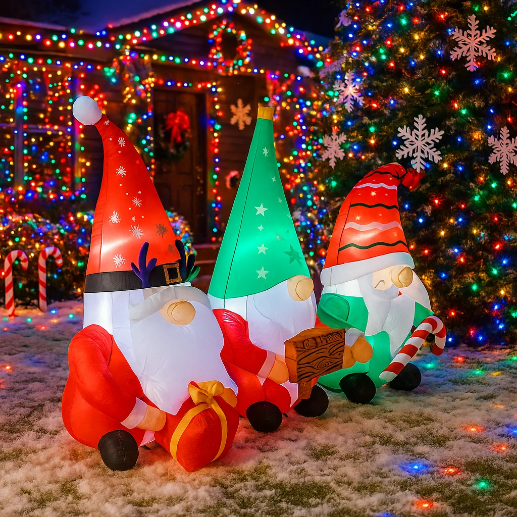 2.1 متر/6.8FT نفخ عيد الميلاد التماثيل ساحة أضواء الحديقة LED ديكورات المنزل اللعب عطلة الإضاءة ديكور في الهواء الطلق ساحة ديكور