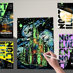 Glow in Dark Scratch Art Kit for Adults 2pcs Rainbow Scratch Paper, Black Scratch Off Set - Perfect Birthday, Christmas Gift