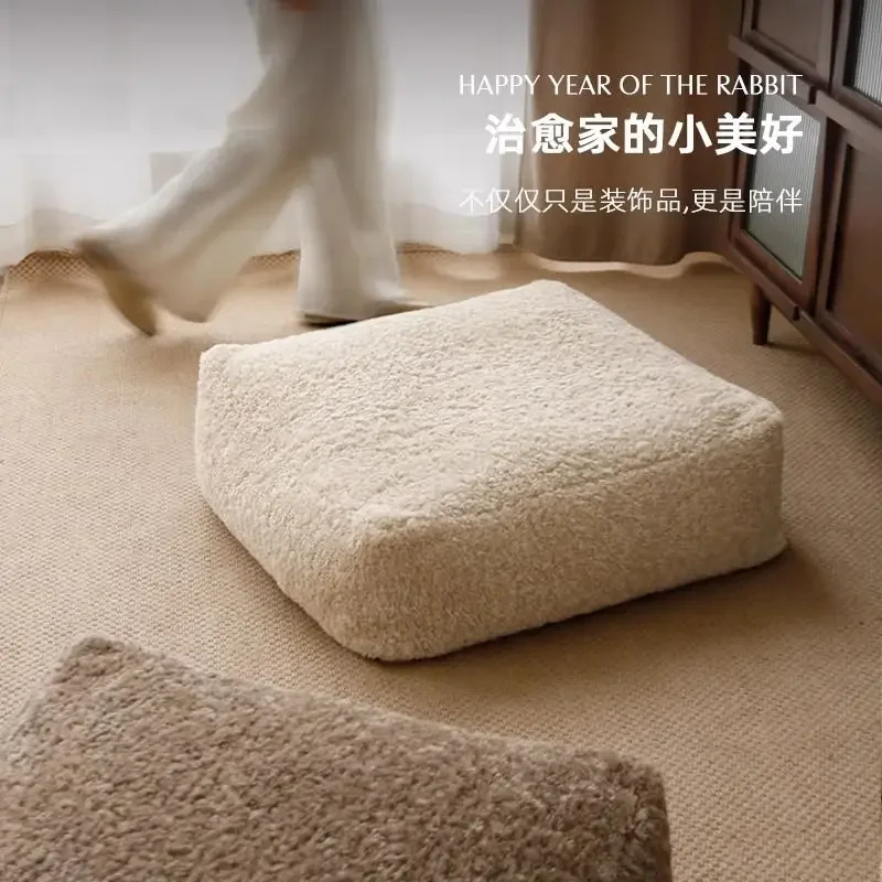 Teddy velvet Luxurious cushion foot Futon stool living home reading house bedroom floor sitting pier lazy sofa bean bag