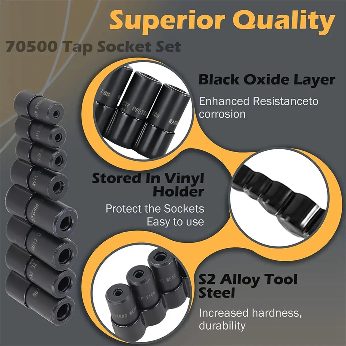 Budget-Friendly-70500 Tap Socket Set 8 Pcs Use with 1/4