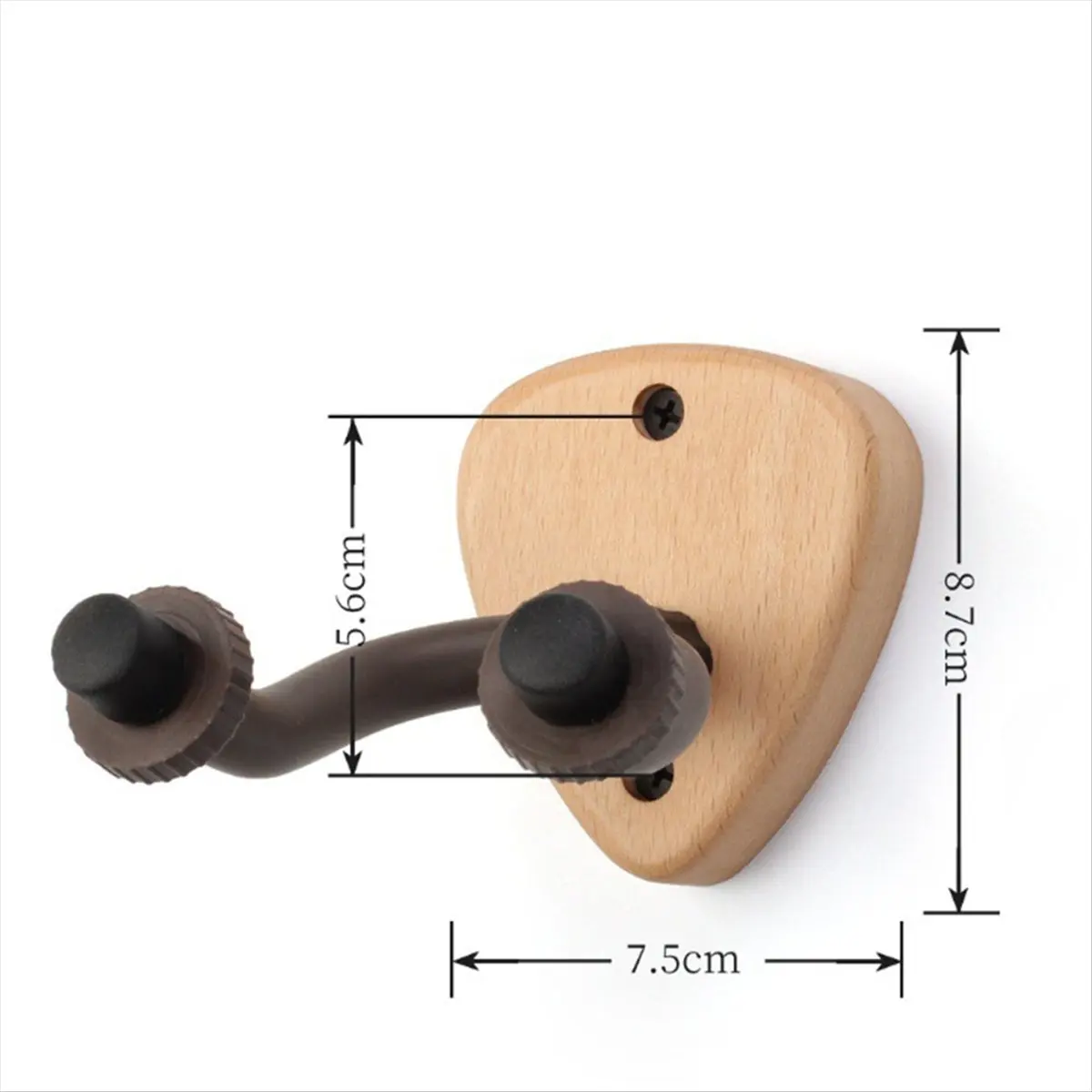 New Arrival Wall Mount Guitar Hanger Hook Wood Base Banjo Acoustic Electric Guitar Neck Holder Stand with Picks Slot,A