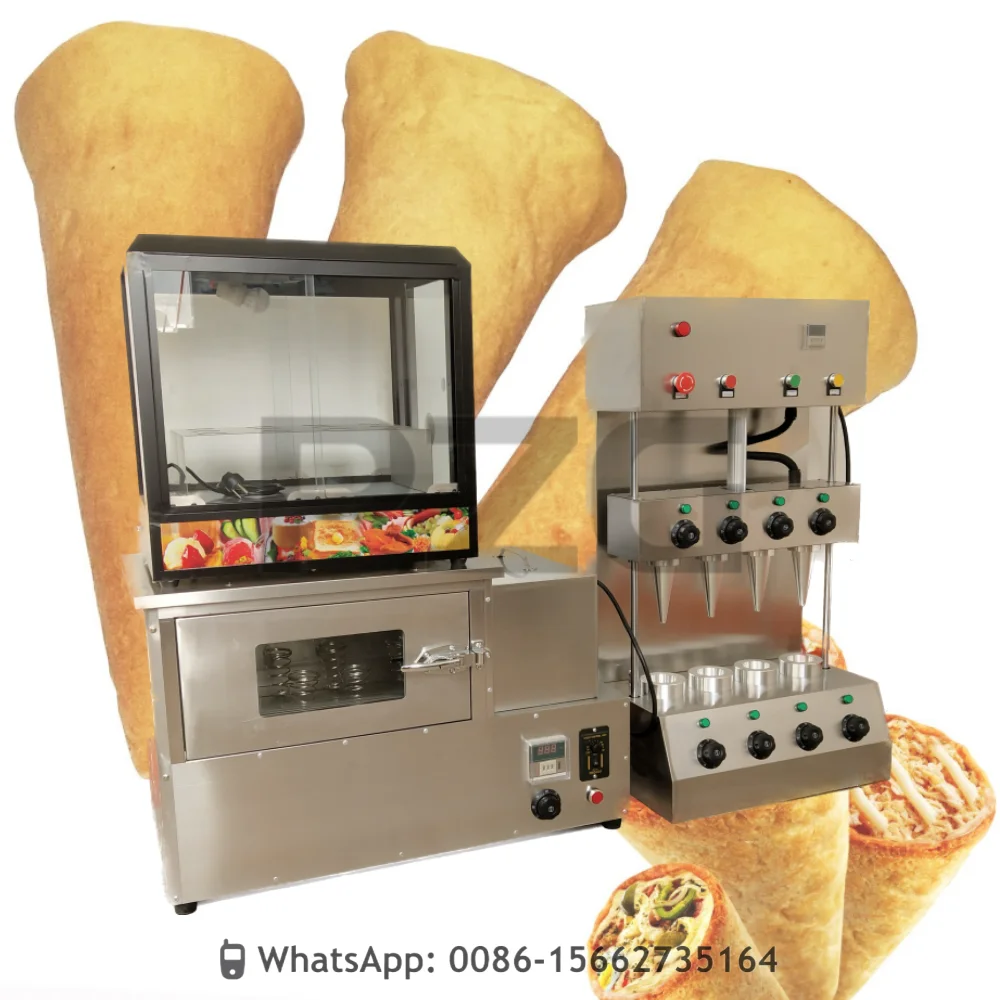 Automatic Pizza Cone Machine Commercial Food Snack Display Pizza Cone Oven Production Line Bakery Equipment
