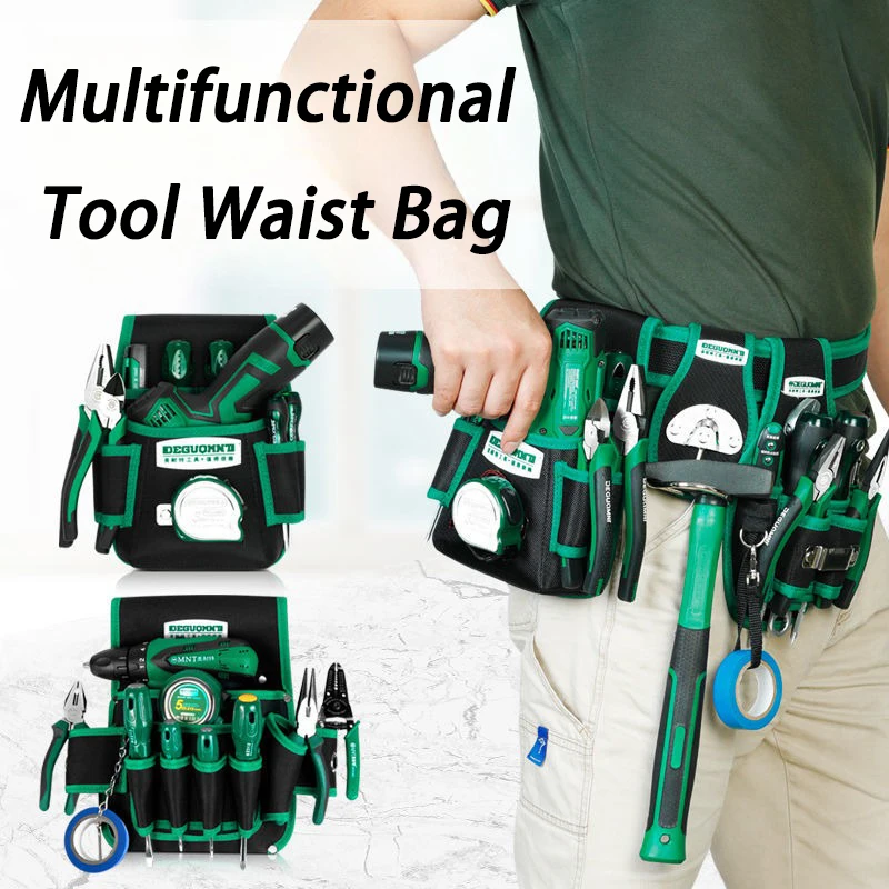 Multifunctional Tool Waist Bag Portable Tool Storage Hanging Bags Electrician Specific Hardware Tools Organizer Accessories