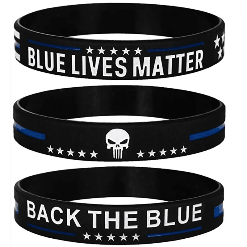 1pc/3pcs USA flag American United states blue lives matter rubber bracelet silicone wristband