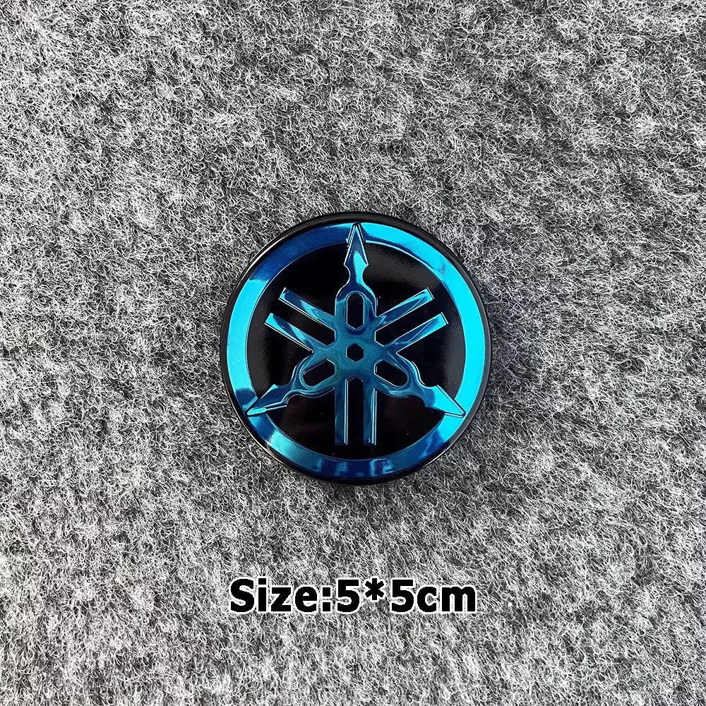 5 cm 3D ABS aluminium motorfiets embleemsticker, ronde logo-sticker, voor de meeste motorfiets doe-het-zelf decoratieonderdelen