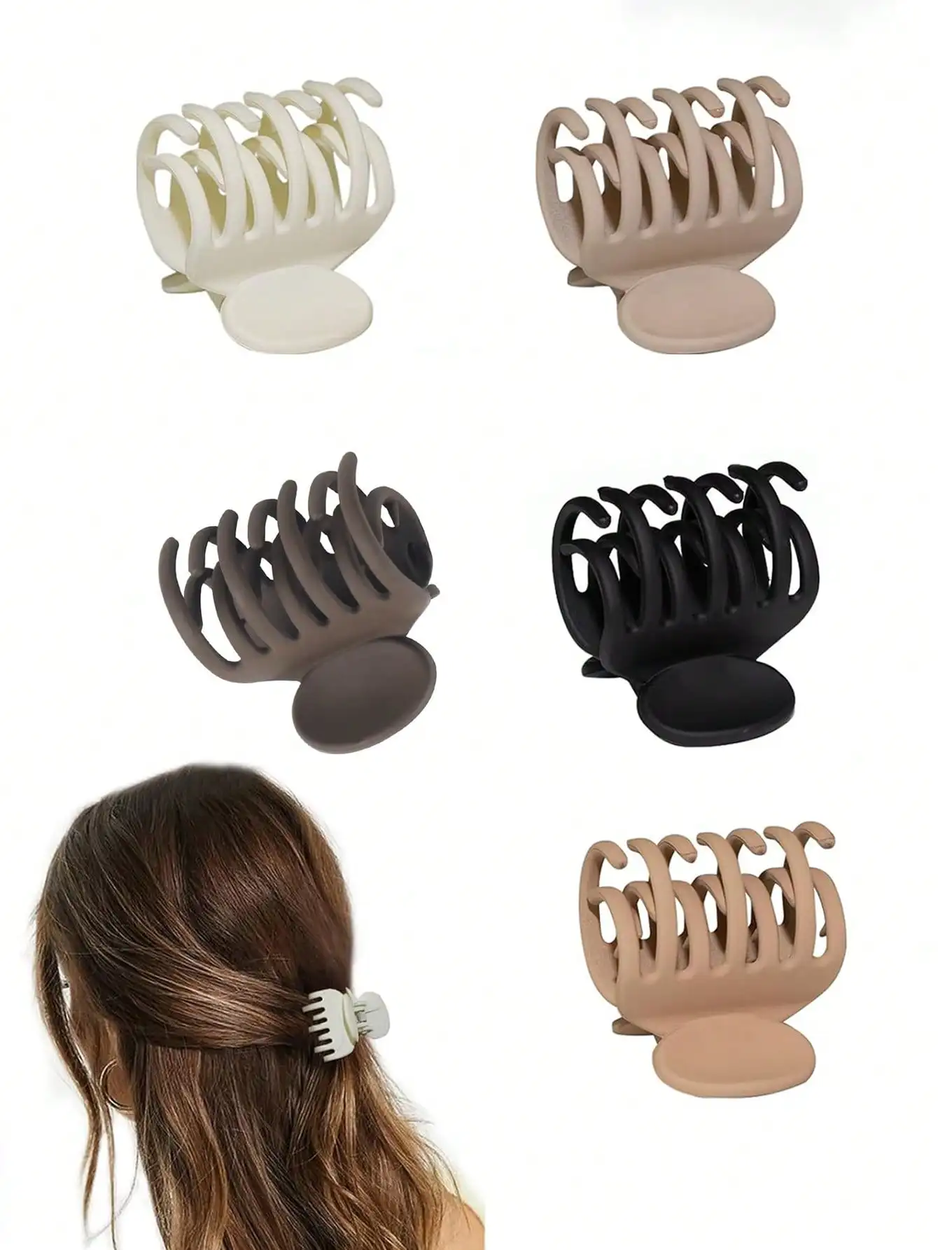 3/12pcs Double row tooth clip Small claw clip for thin hair 1.6 inches (about 4 cm) medium matte non-slip short hair accessories