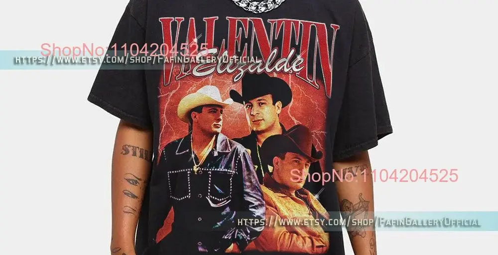 Valentin Elizalde T Shirt El Gallo de Oro Singer Songwriter KAM Mexican Corridos Songwritter Vintage L