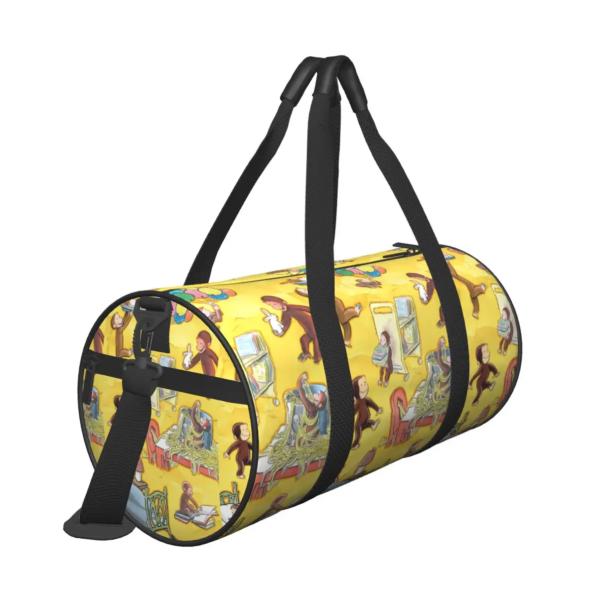 Curious George-s Gym Bag Oxford Sports Bags with Shoes Training Pattern Handbag Colorful Fitness Bag For Male Female