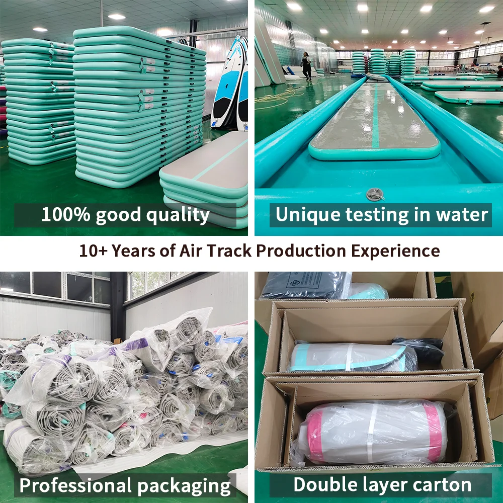 تصميم مخصص قطرة غرزة نفخ اليوغا حصيرة الرياضة الهواء المسار نفخ منصة عائمة على الماء