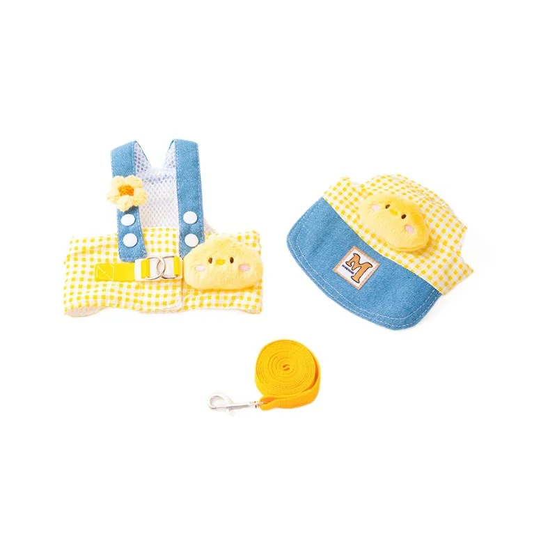 Three-piece Set Duck  Spring and Summer Pet Chest Harness Traction Rope Set Breathable Fabric For Cats & Puppies Suita