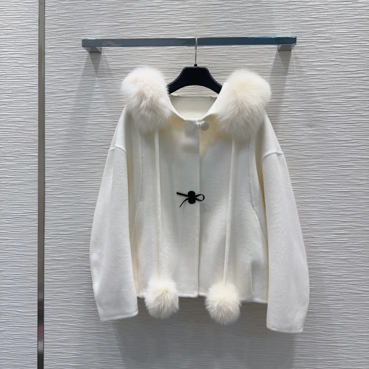 2026 high-quality women's butterfly knot buckle loose small jacket for autumn and winter--2691567