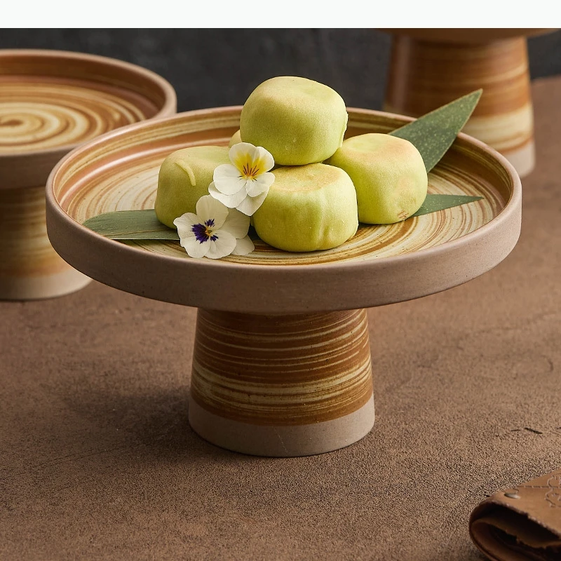 

Грубая керамика, фрукты, ресторан, десерт, закуска, молекулярная кухня, посуда, ретро тарелка сашими на высоких ножках