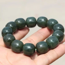 Quality Natural hetian black green jade bracelet bangle beads jadite bracelets jade jewelry bracele Fine Jewelry accessories