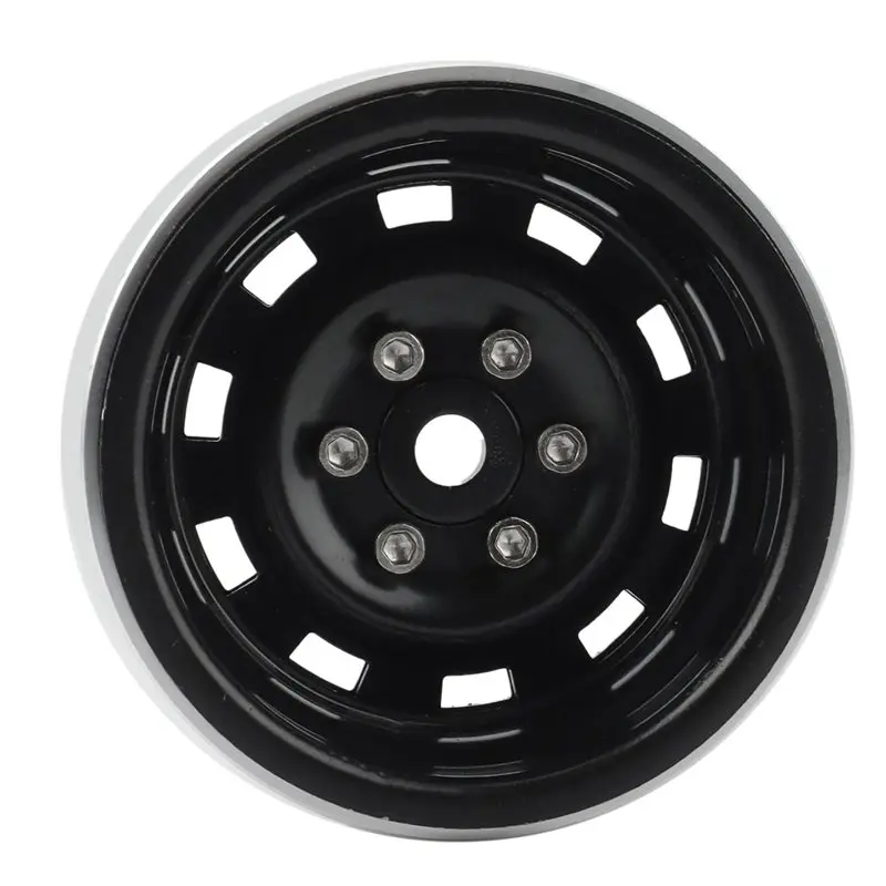 BEDW-8PCS 1.9Inch Metal Beadlock Wheel Hub Rim For 1/10 RC Crawler Car Black