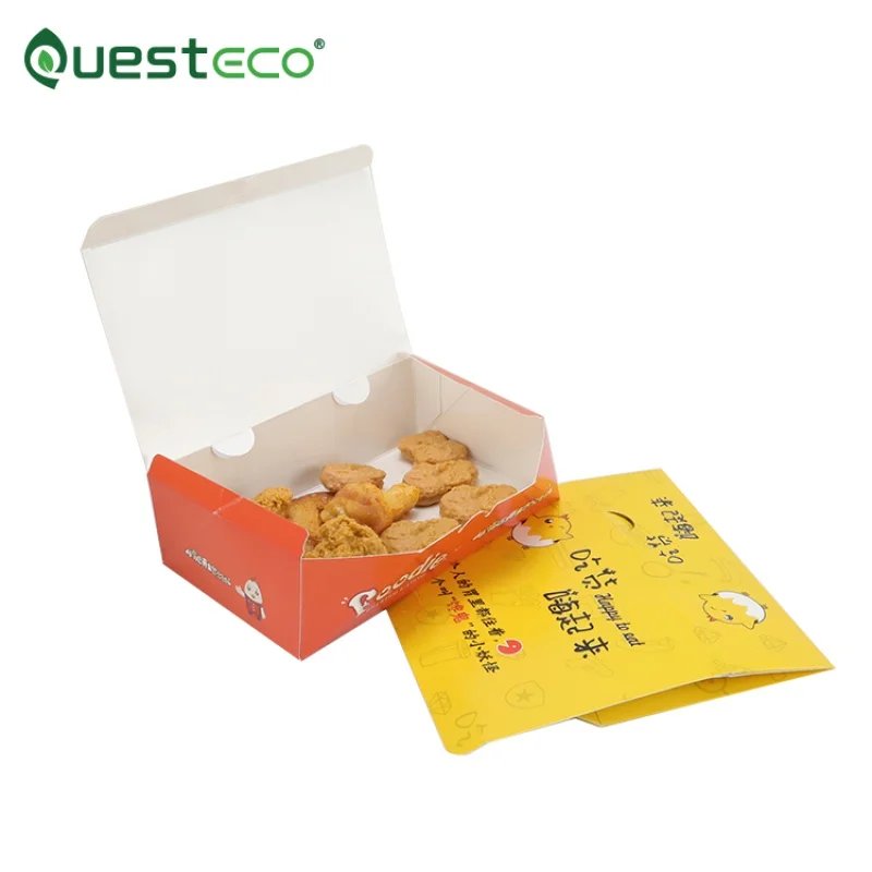 Caixas descartáveis do hambúrguer da asa do frango, Frango frito Take Out Chicken Popcorn Meal Packaging, Produto personalizado