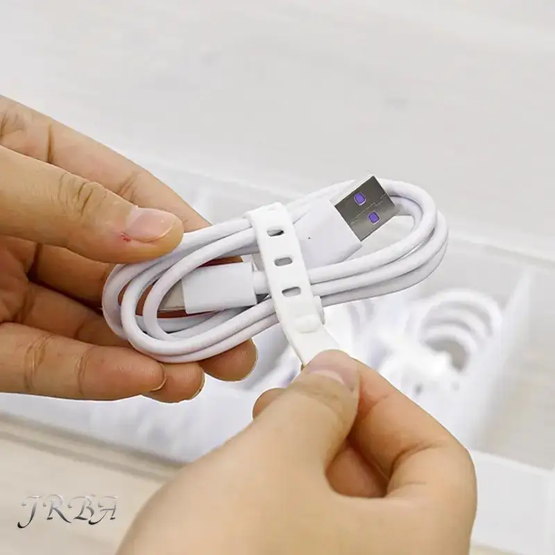 1Pc Transparent Data Cable Storage Box Plastic Data Line Storage Container for Desk Headset Stationery Multifunctional Storage