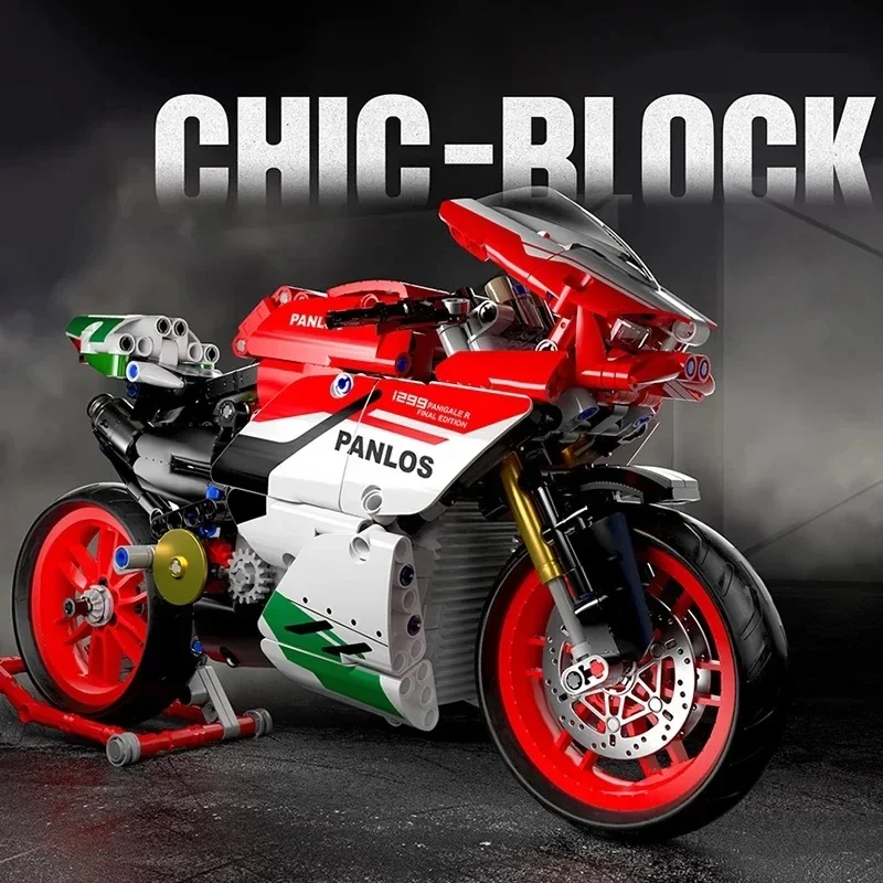 803Pcs City Technical Locomotive Motorcycle Building Blocks MOC Speed Supercar Motorbike Model Bricks Boy Toy for Childrens Gift