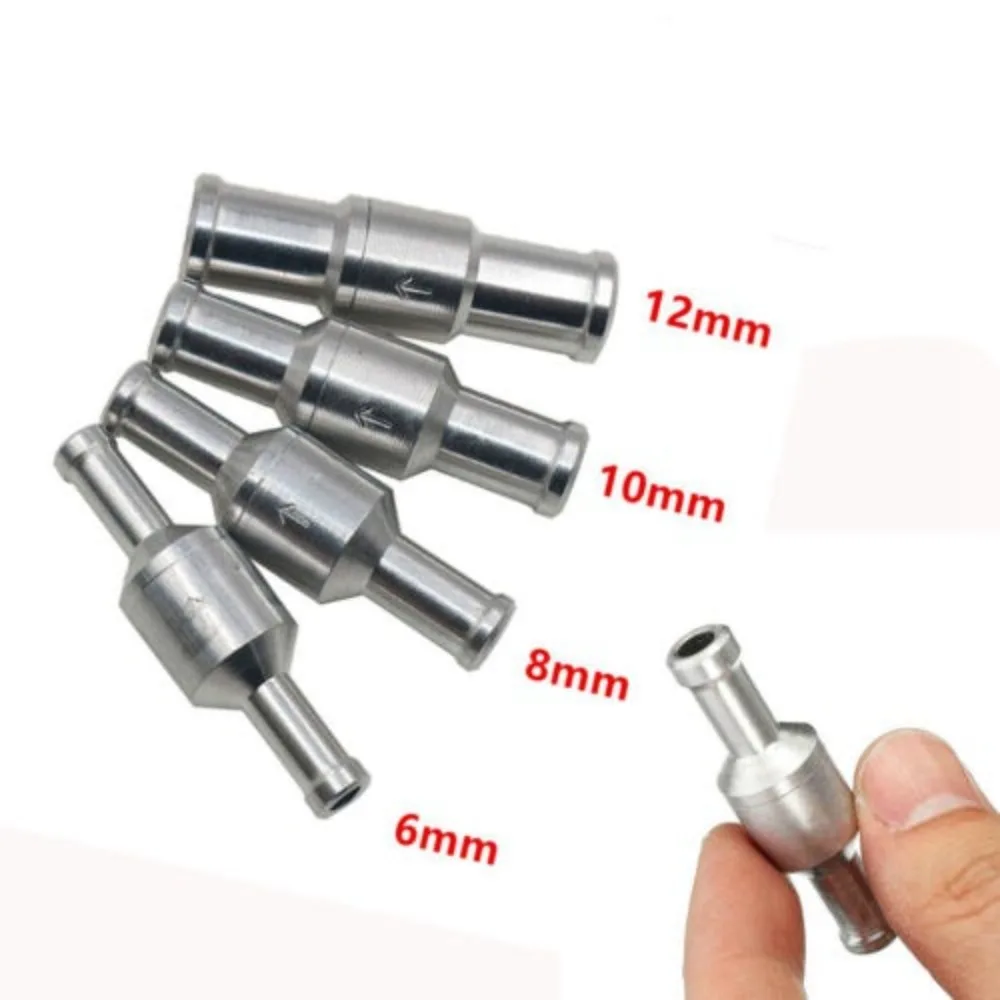 6-12mm Inline Way Non-Return Check Valve Auminium Fuel Water Gas Air Vacuum For Petrol Diesel Bio Vegetable Oil Valve