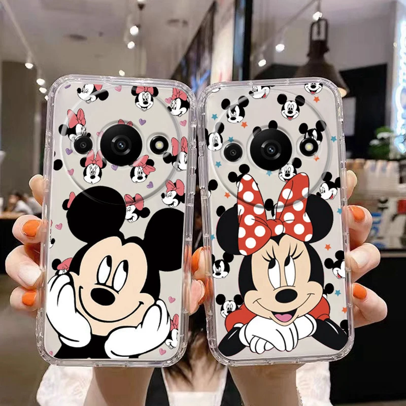 스티치 마우스 미니 미키 전화 케이스 Redmi 14C A3 Pro A3X 9 Note 8 9 14 Pro Poco A4 X3 C75 투명 오리 도널드 커버