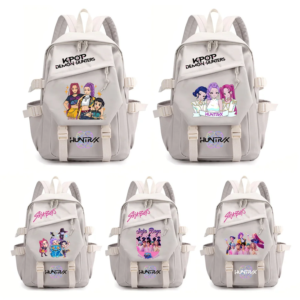 

Student Backpack Kpop Demon Hunters Printing Schoolbag Boys Backpacks Outdoor Sport Cartoon Multifunctional Stylish School Bag