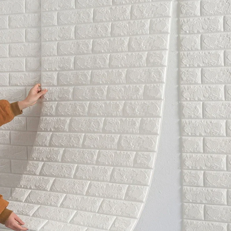 

70cm*1m Continuous Waterproof Brick Wall Stickers 3D Self-adhesive Wallpaper Living Room Bedroom Children's Room Home Decoration