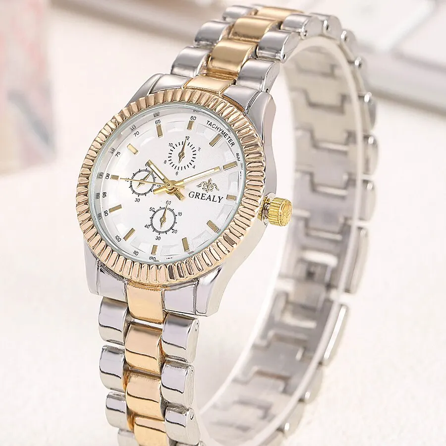 Women Exquisite Quartz Watch Dainty Casual Business Circular Pointer Stainless Steel Strap Watch Gift For Friends