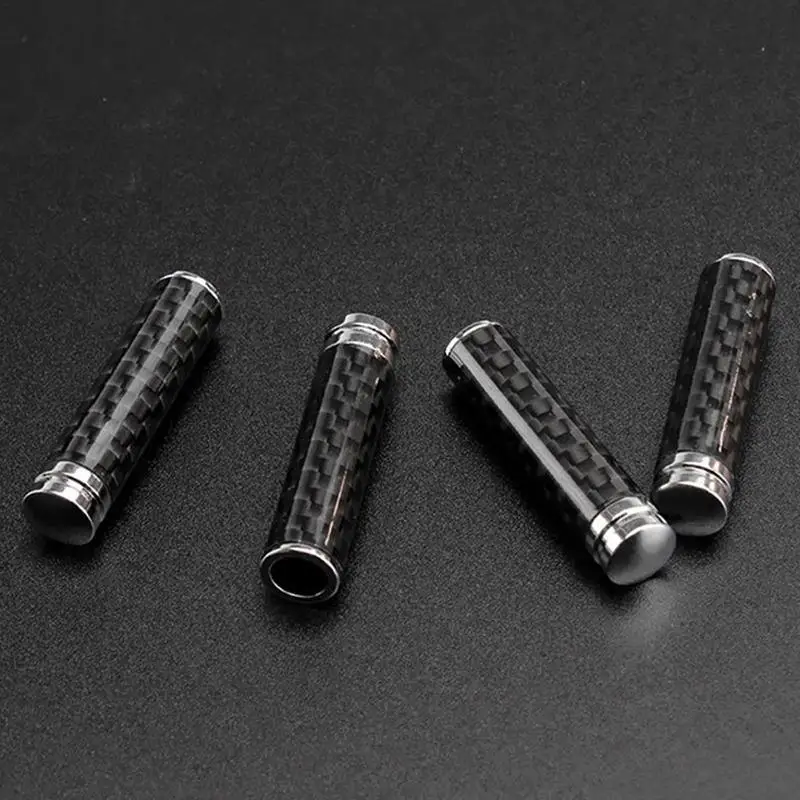 Carbon Fiber Car Door Lock Cover, Bolt Lock Pin, Pin Knob, Stick Switches, Universal, Real, Interior, Carro, 4Pcs