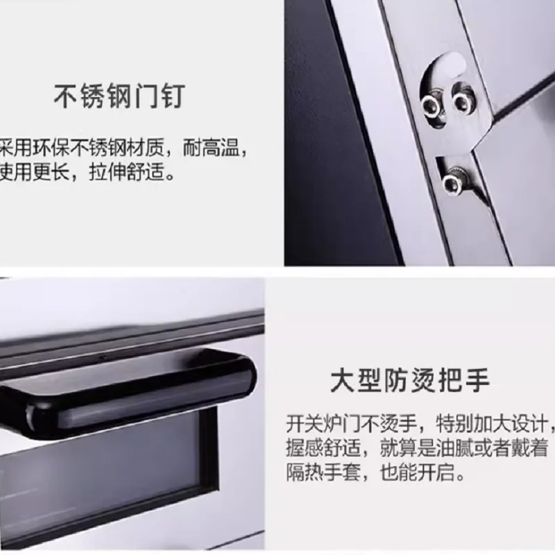 ماكينة فرن كهربائية تجارية عالية السعة، ماكينة خبز كعكة البيتزا، ماكينة خبز بطبقة مزدوجة