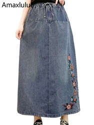 Amax LuluE Design 2025 Spring Fashion Skirts Womens Loose Embroidery Floral Vintage Casual Clothes Ladies Harajuku Sexy Clothing