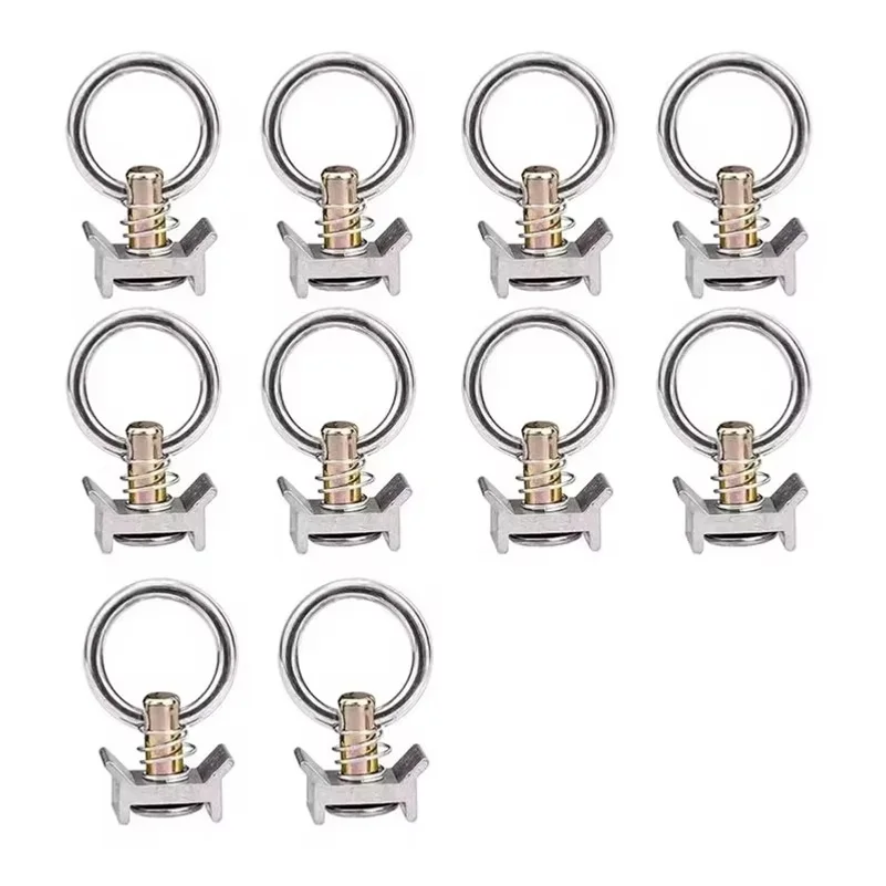 Aluminum L Track Tie Downs With Stud And O-Ring 10-Pack Motorcycle Trailer Fasteners