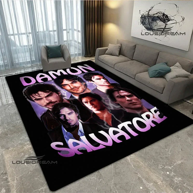 The Vampire Diaries Damon salvatore print carpet Yoga mat area rug room decor door mat Non -slip carpet kawaii rug Birthday Gift