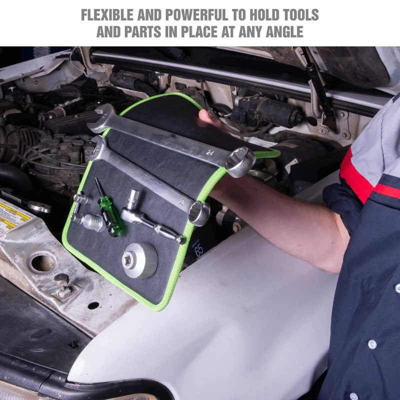 Flexible Tool Mat and Holder Tool Pad and Mechanic Trays Strong Magnets for Workshop Garages