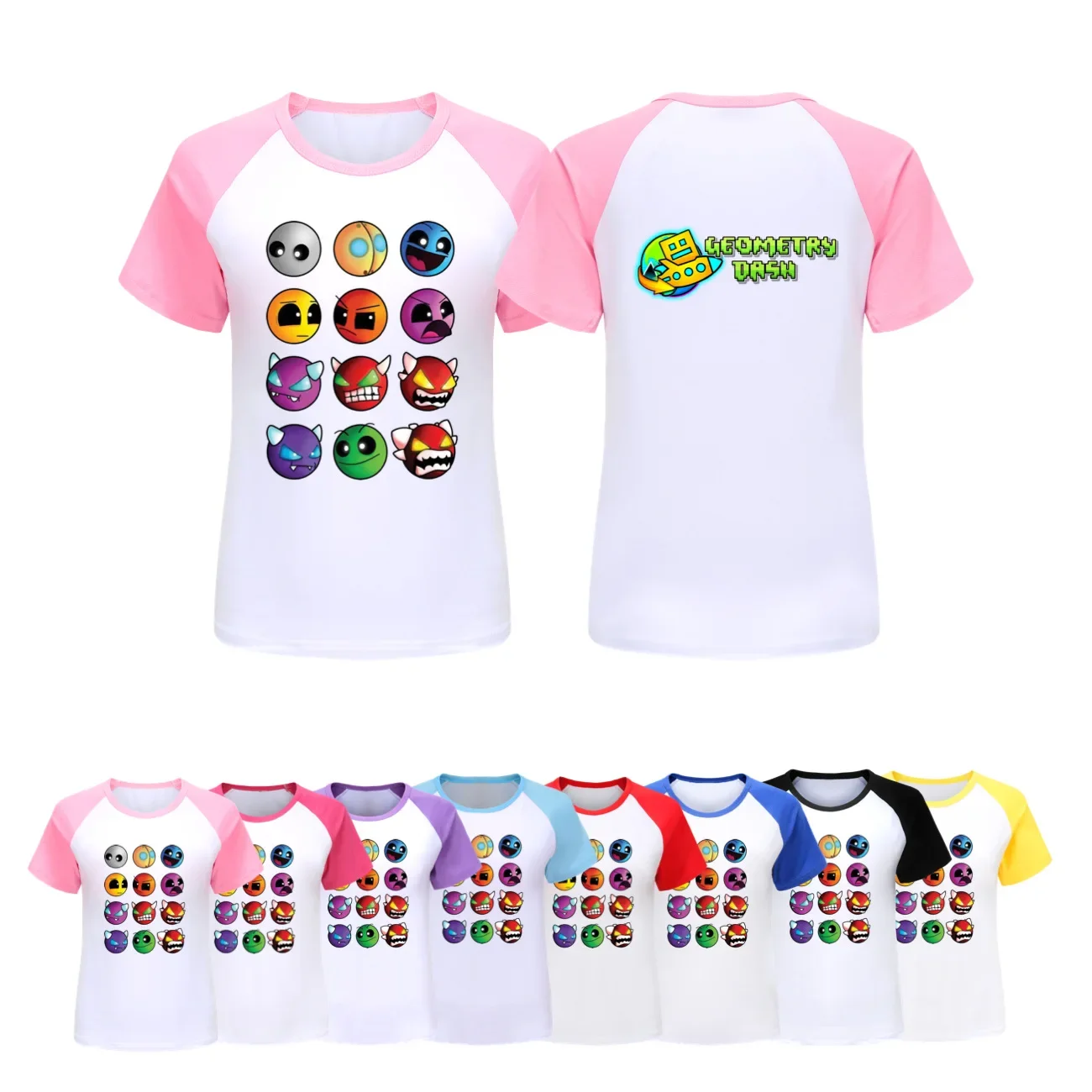 

2025 New Game Geometry Dash Costume Kids Fashion T Shirt Camiseta Infantil Toddler Boy Summer Tee Baby Girl Short Sleeve T-shirt