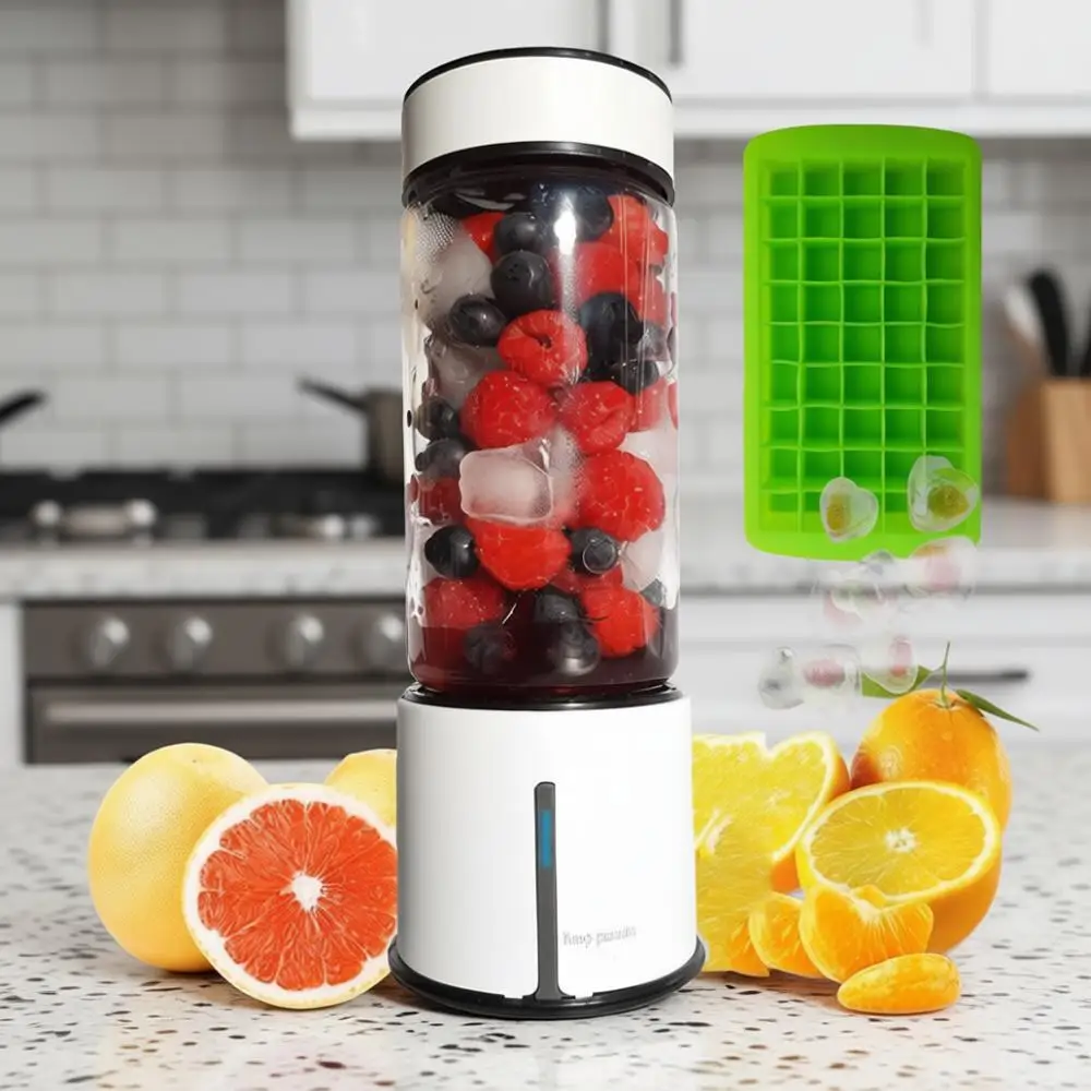 

Портативный блендер для смузи с стеклянной бутылкой, USB-зарядка, мини-блендер для ледяных коктейлей, 2 скорости, беспроводной персональный блендер-соковыжималка