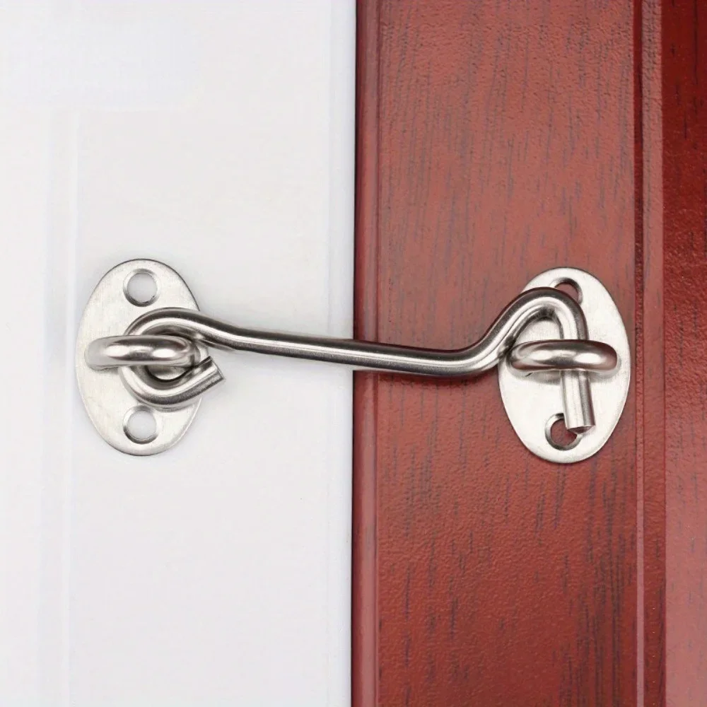 1 Set Thickened 4-inch/6-inch Stainless Steel Door And Window Hooks, Windproof Hooks For Doors And Windows, Furniture Hardware image 4