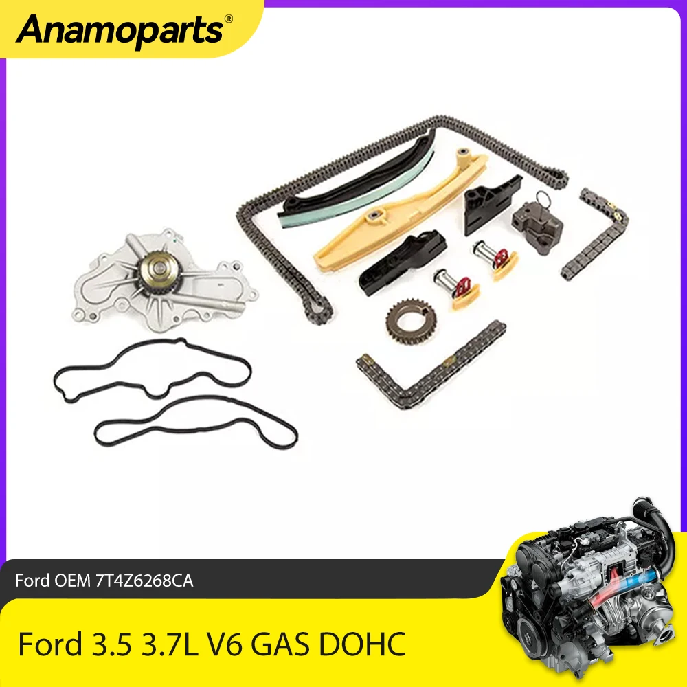 Engine Parts Timing Chain & Water Pump Set Fit 3.5 3.7 L For Ford Edge Explorer 3.5L 3.7L V6 GAS DOHC T35PDTD 2011-2012