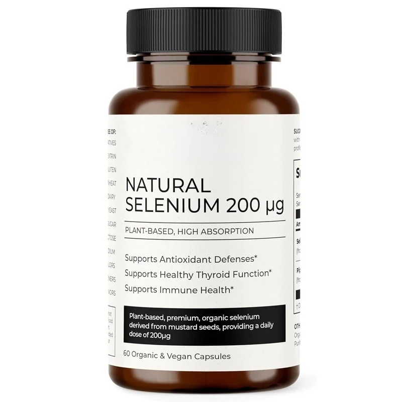 

Selenium 200mcg capsules - for antioxidant and immune health - gluten free, vegetarian, non GMO -60 capsules
