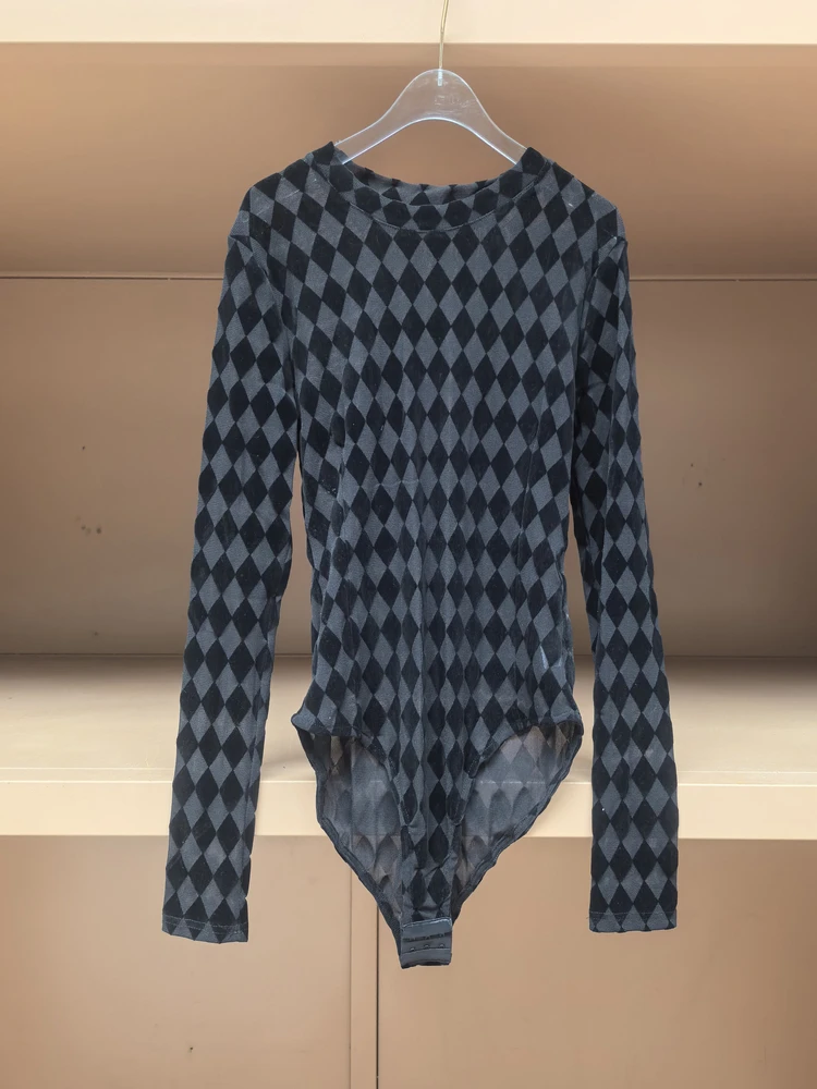 Slim Fit lang Sve rond ne-delig pak dames hoge taille ort broek basis irt faionable vintage pastelpatroon