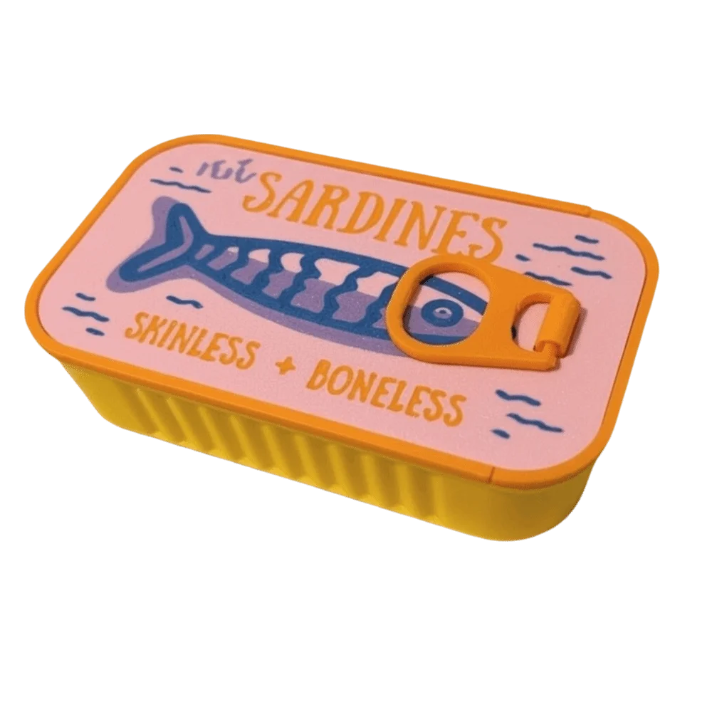 3D Printed Sardine Tin Jewelry Box Durable Creative Jewelry Display Organizer Multi Functional Decorative Fish Bone Jewelry Box