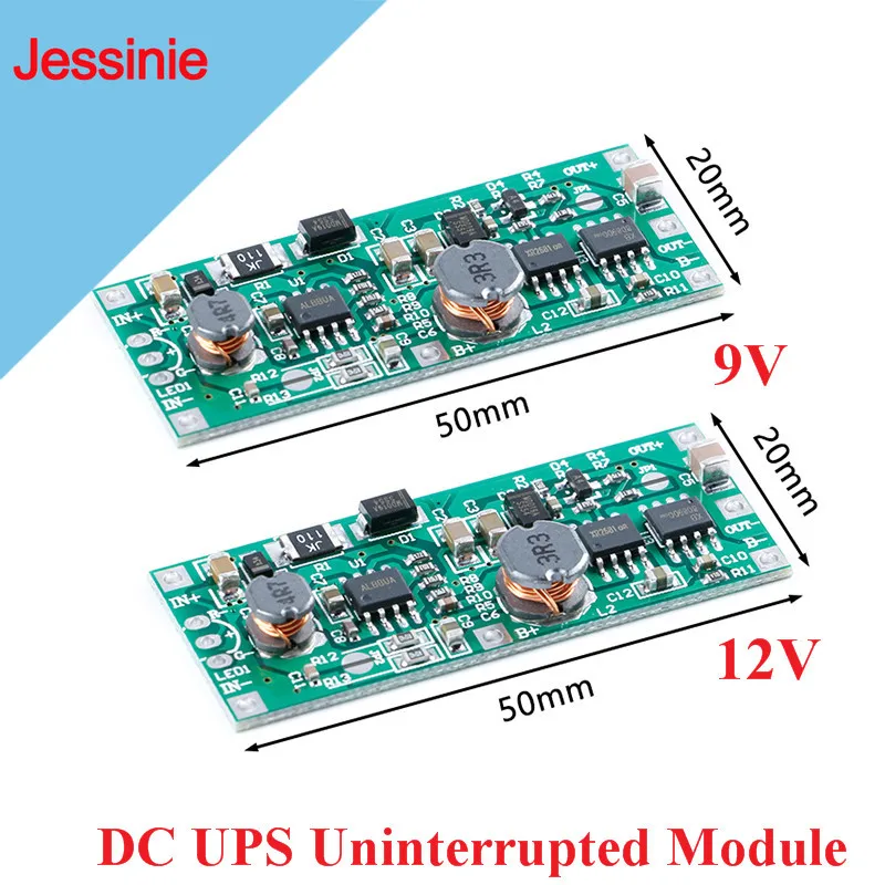 DC UPS Uninterrupted Charging Module 5V-12V to 9V 12V 1A 18650 Lithium Battery Boost Step Up Power Supply Voltage Control Board